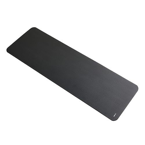 1/2 Inch Extra Thick Exercise Yoga Mat with Carrying Strap, Black