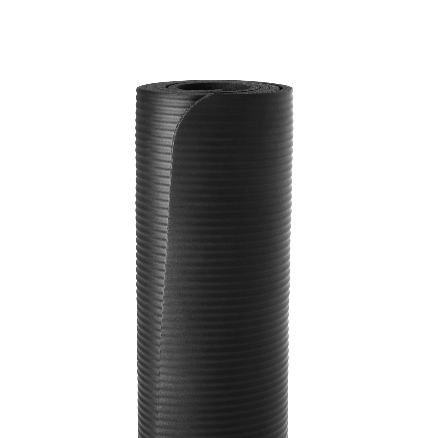 1/2 Inch Extra Thick Exercise Yoga Mat with Carrying Strap, Black