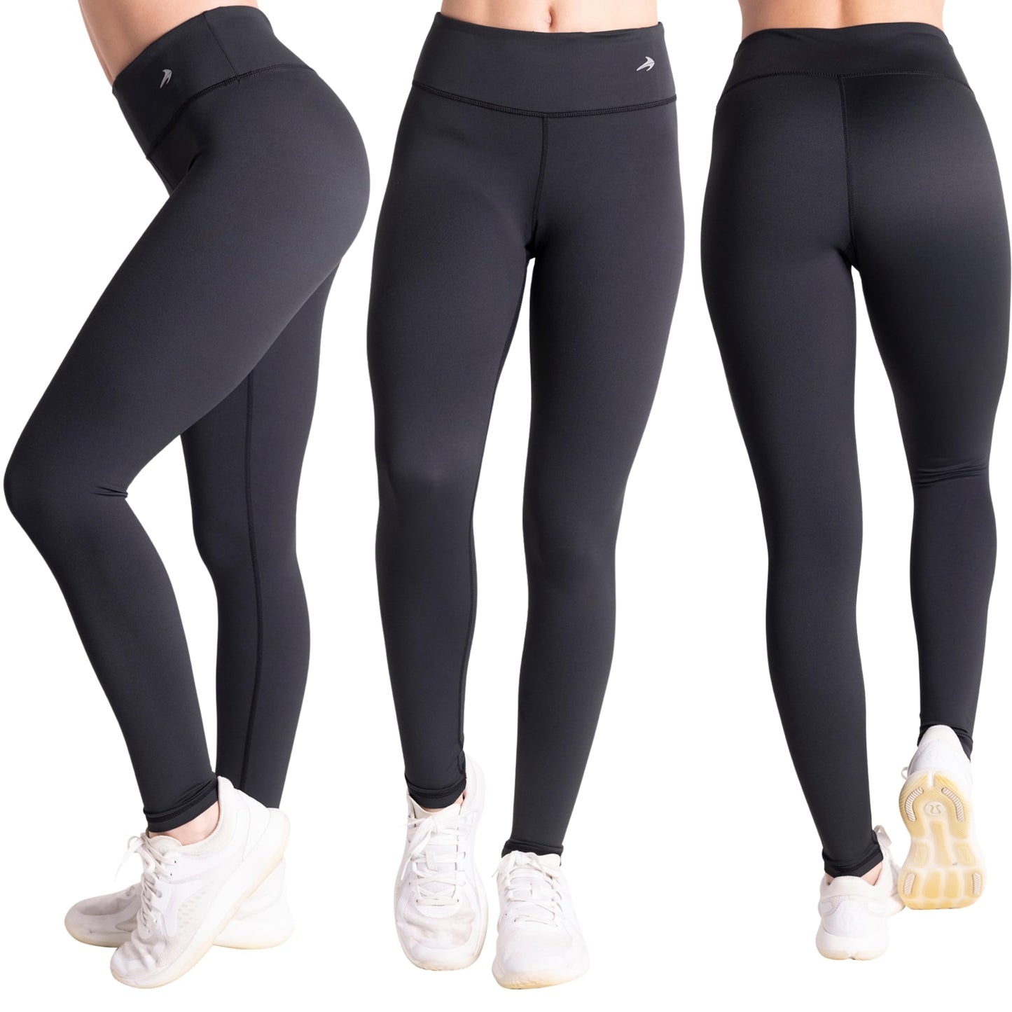 CompressionZ Compression Leggings for Women High Waisted Performance Tummy Control Gym, Pilates, Travel, Yoga, Workout Pants Black