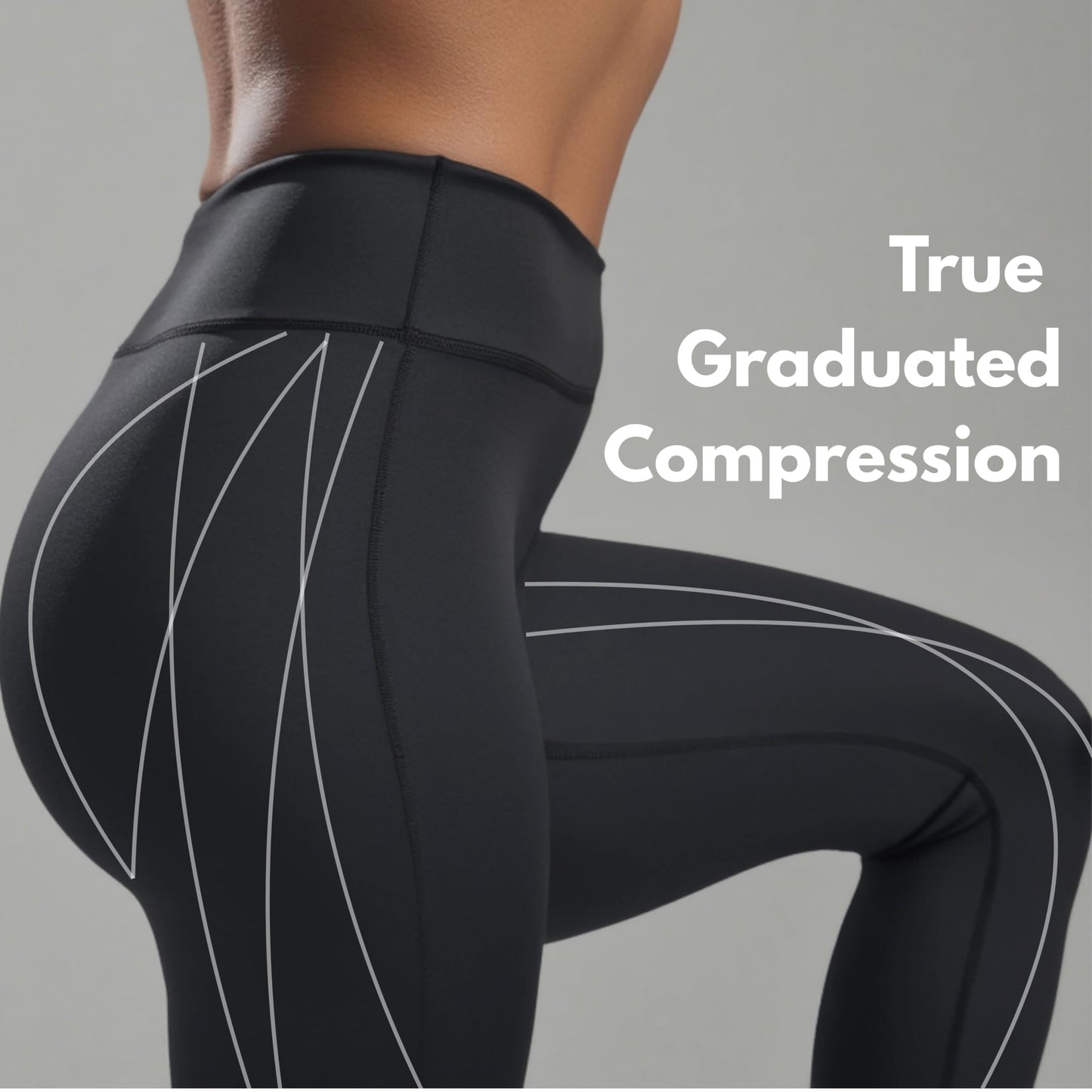 CompressionZ Compression Leggings for Women High Waisted Performance Tummy Control Gym, Pilates, Travel, Yoga, Workout Pants Black
