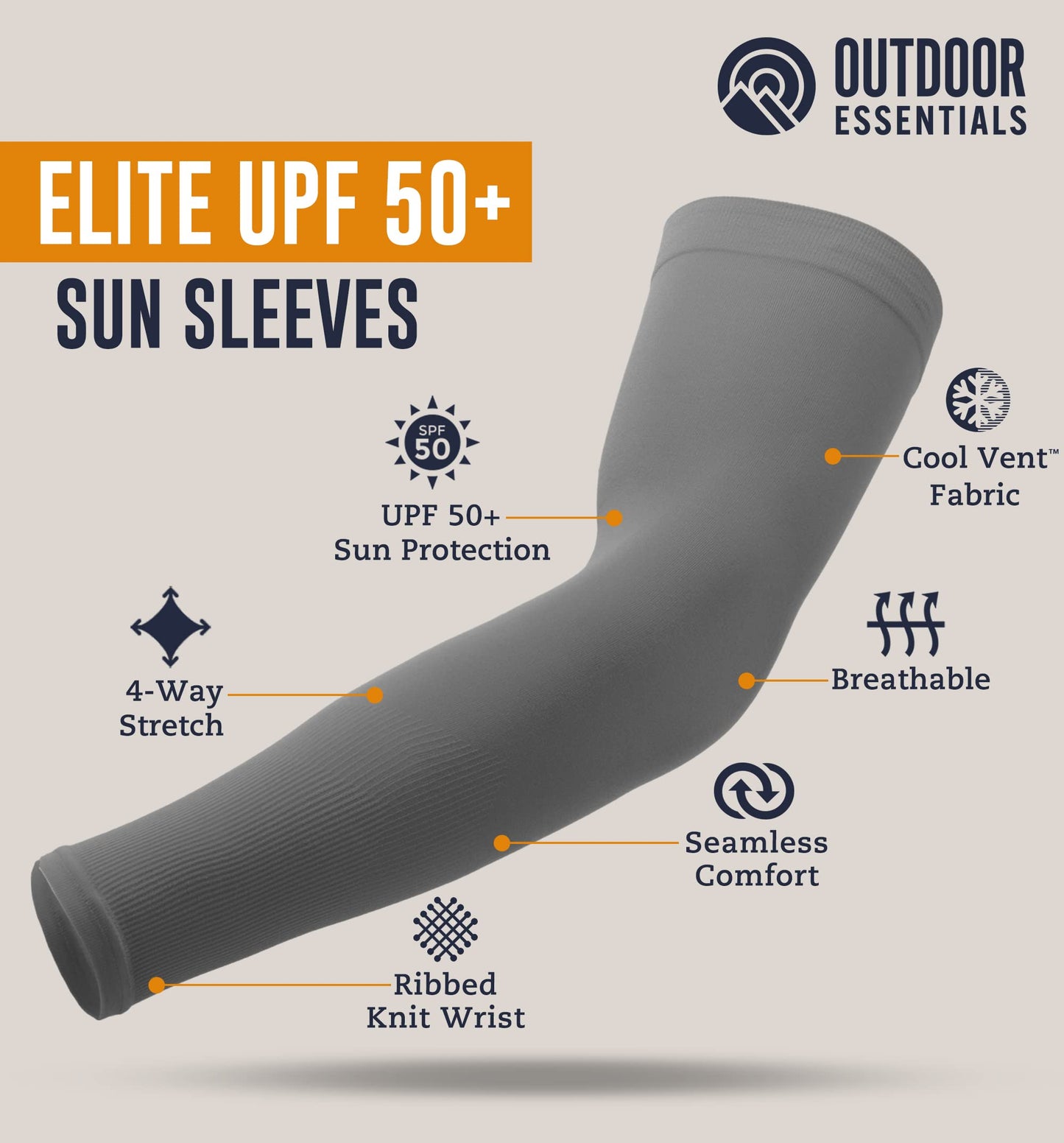 OutdoorEssentials UV Arm Sleeves for Men and Women - Sun Protection Sleeves - Compression, Golf, Baseball, Cooling, Tattoo Arm Sleeve - Mangas Para El Sol Para Hombre