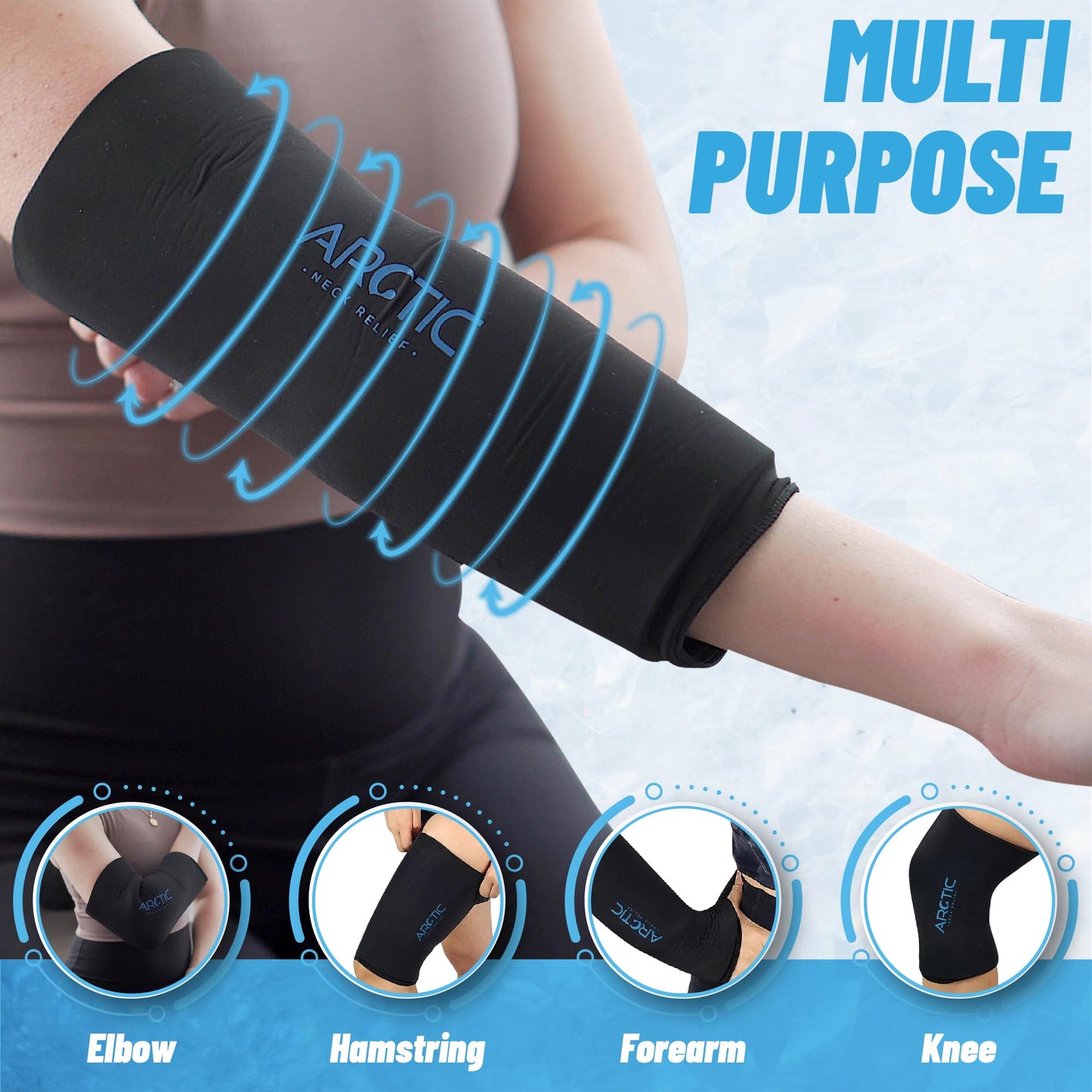 Two Pack - Cold Therapy Compression Ice Sleeve, Knee Ice Pack Wrap for Injuries, Elbow, Quad & Hamstring Relief, Flexible & Reusable Cold Wrap Recovery for Meniscus, ACL, MCL, Ice & Heat Therapy