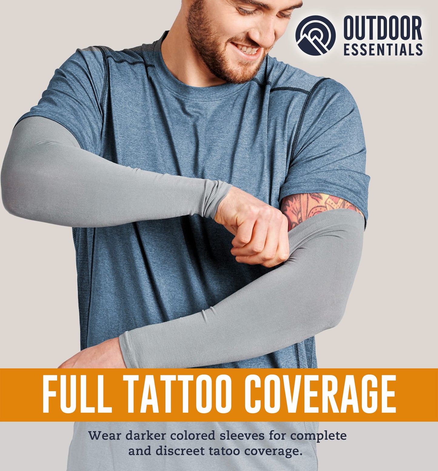 OutdoorEssentials UV Arm Sleeves for Men and Women - Sun Protection Sleeves - Compression, Golf, Baseball, Cooling, Tattoo Arm Sleeve - Mangas Para El Sol Para Hombre