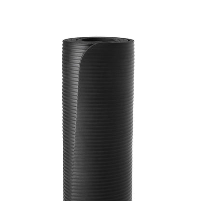 1/2 Inch Extra Thick Exercise Yoga Mat with Carrying Strap, Black