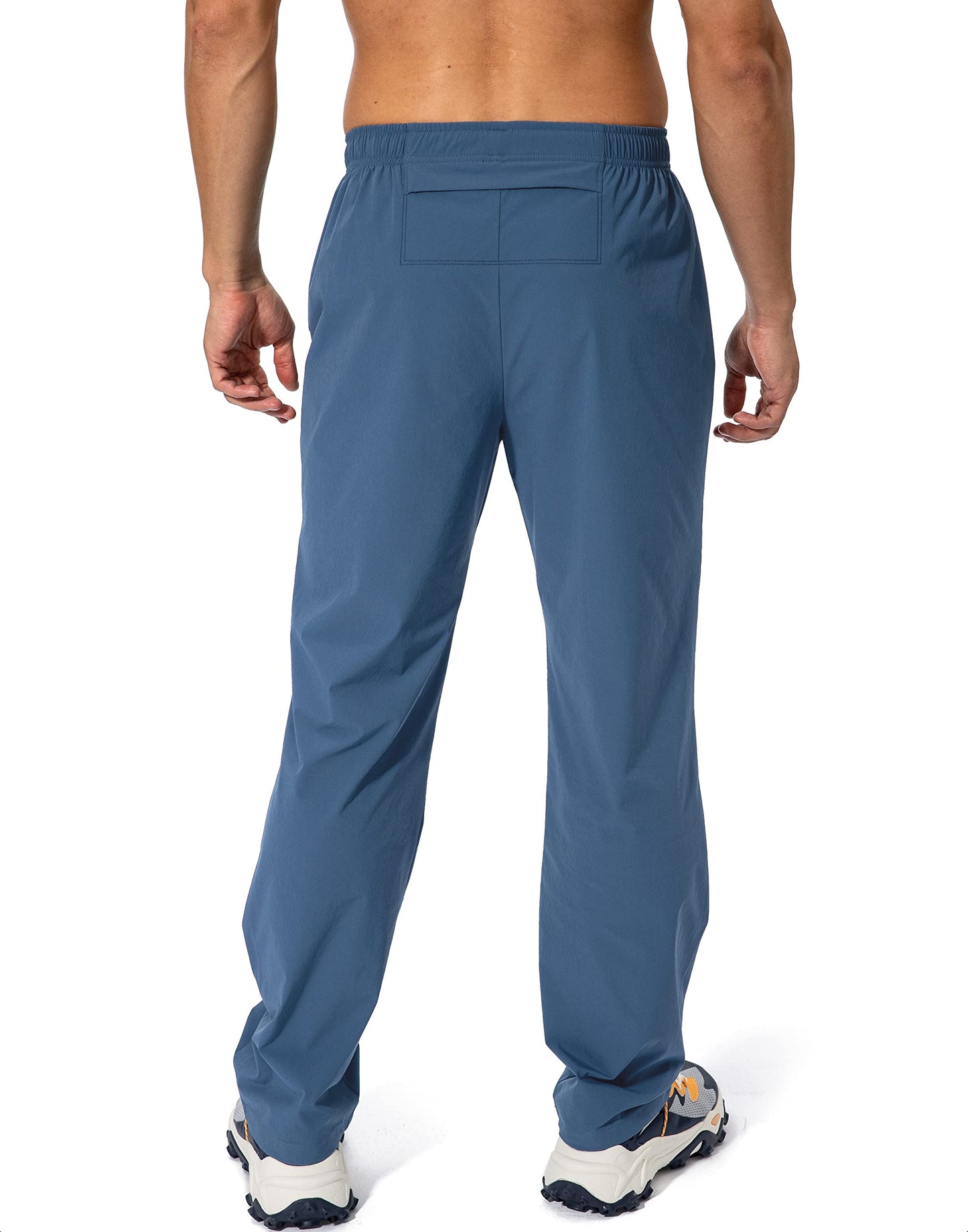 Pudolla Men's Workout Athletic Pants Elastic Waist Jogging Running Pants for Men with Zipper Pockets(Lonys Blue Large)
