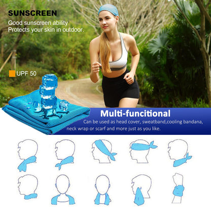 YQXCC 4 Pack Cooling Towel (47"x12") Ice Cool for Neck, Microfiber Soft Breathable Chilly Towels for Yoga, Sports, Golf, Gym, Camping, Running, Fitness, Workout & More Activities