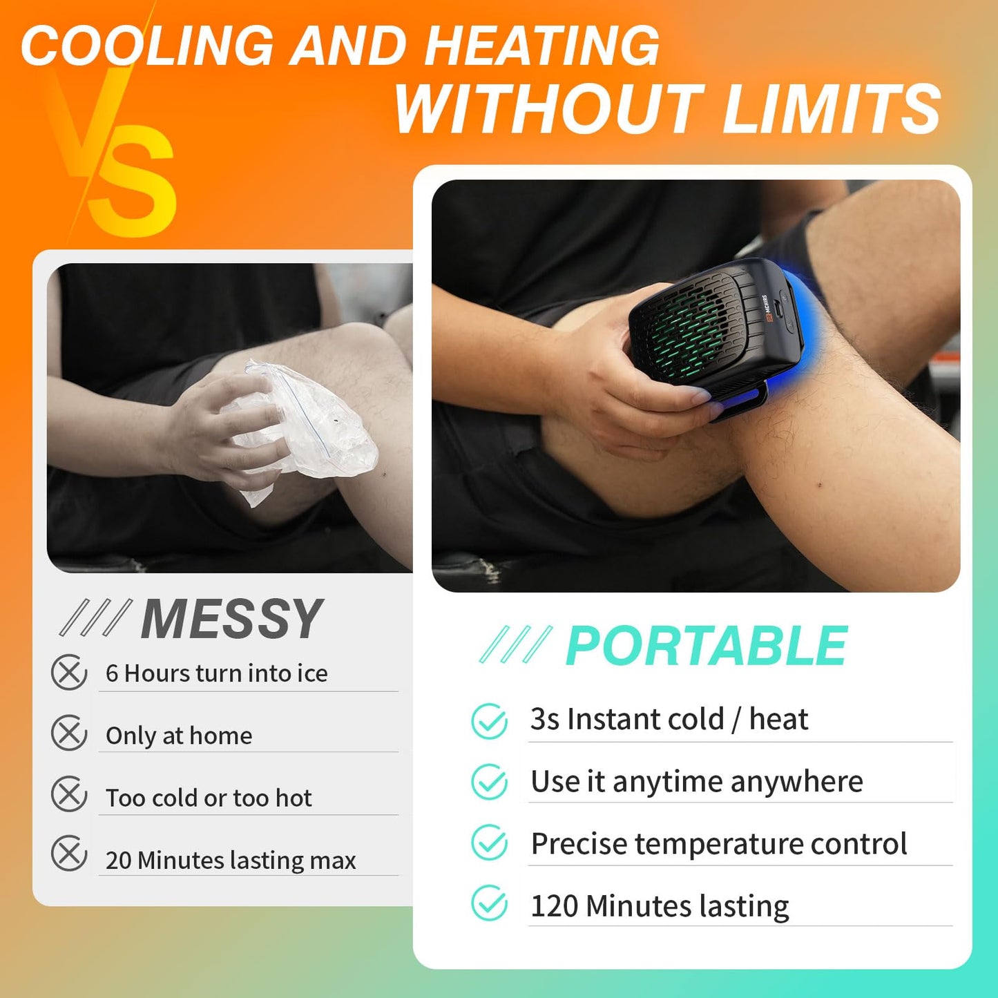 DR.MCHIRS Cold Therapy Machine for Knee Replacement, Heat Cold Therapy Machine 3-in-1 Recovery Cube Instant for Pain Relief Muscle Recovery, Portable Shoulder Ice Packs Machine Alternatives
