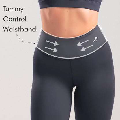 CompressionZ Compression Leggings for Women High Waisted Performance Tummy Control Gym, Pilates, Travel, Yoga, Workout Pants Black