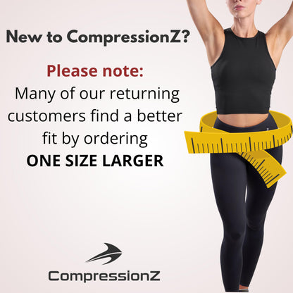 CompressionZ Compression Leggings for Women High Waisted Performance Tummy Control Gym, Pilates, Travel, Yoga, Workout Pants Black