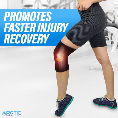 Two Pack - Cold Therapy Compression Ice Sleeve, Knee Ice Pack Wrap for Injuries, Elbow, Quad & Hamstring Relief, Flexible & Reusable Cold Wrap Recovery for Meniscus, ACL, MCL, Ice & Heat Therapy