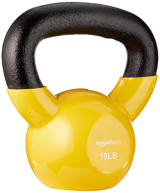 Amazon Basics Vinyl Kettlebell, 10 Pounds, Light Orange