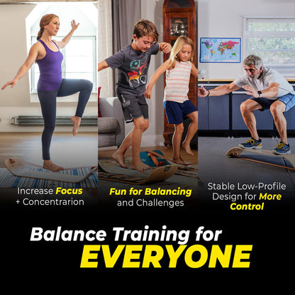 GIBBON GiBoard Balance Board Kids & Adults - Slack Board Workout Equipment Home Gym Training - Wooden Balance Boards for Adults Trainer - Standing Desk Exercise - Yoga, Agility, Pilates, Core & More