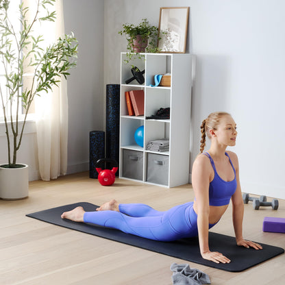 1/2 Inch Extra Thick Exercise Yoga Mat with Carrying Strap, Black